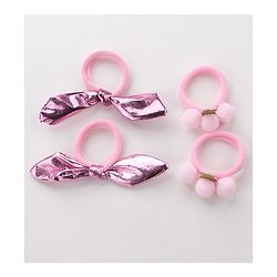 Babyhug Free Size Rubber Bands Set of 4 - Pink