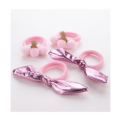 Babyhug Free Size Rubber Bands Set of 4 - Pink