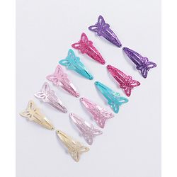 Babyhug Butterfly Snap Clips Pack of 12 - Multicolor