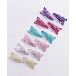 Babyhug Butterfly Snap Clips Pack of 12 - Multicolor