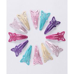 Babyhug Butterfly Snap Clips Pack of 12 - Multicolor