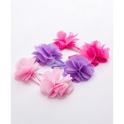 Babyhug Flower Applique Snap Clips Pack of 6 - Multicolor