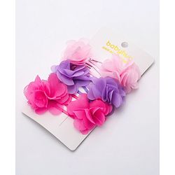 Babyhug Flower Applique Snap Clips Pack of 6 - Multicolor