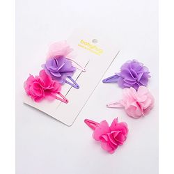 Babyhug Flower Applique Snap Clips Pack of 6 - Multicolor