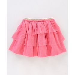 Babyhug Half Sleeves Printed Tops and Skirt - Blue Pink