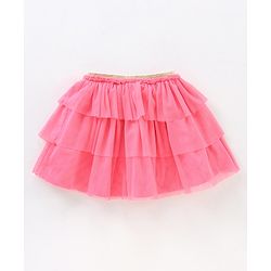 Babyhug Half Sleeves Printed Tops and Skirt - Blue Pink
