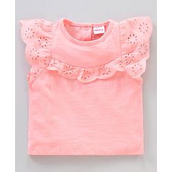 Babyhug Sleeveless Top and Printed Skirt - Pink