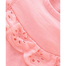 Babyhug Sleeveless Top and Printed Skirt - Pink