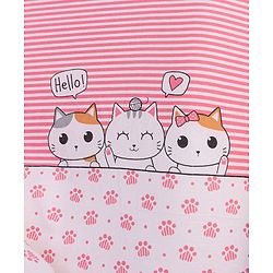 Babyhug Premium 3 Piece Nest Gadda Set With Diaper Changing Mat in Kitty Print - Pink