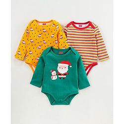Babyhug 100% Cotton Onesie Multi Print Pack of 3 - Multicolour