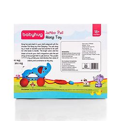 Babyhug Wooden Elephant Pull-Along Toy | Non-Toxic Walker Toy for Babies | Encourages Early Walking, Balance & Coordination | Safe & Durable | Ideal Birthday Gift | Blue | BIS Certified