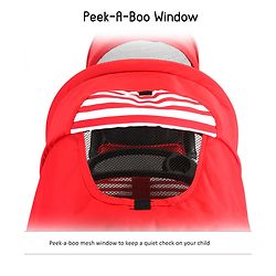 Babyhug Twinster Easy Foldable Twin Stroller with Adjustable Legrest - Red