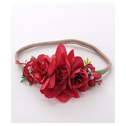 Babyhug Free Size Flower Applique Headband - Red