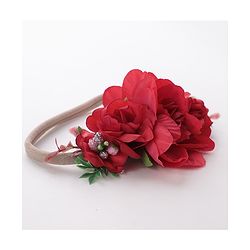 Babyhug Free Size Flower Applique Headband - Red