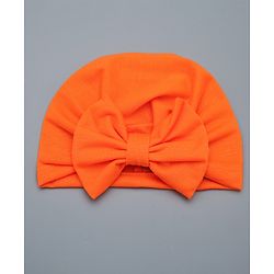 Babyhug Solid Headband with Bow Orange - Diameter 11 cm