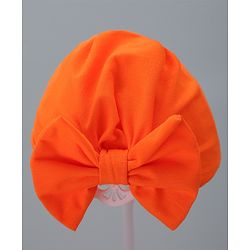 Babyhug Solid Headband with Bow Orange - Diameter 11 cm