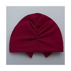 Babyhug Solid Headband with Bow Dark Red - Diameter 11 cm