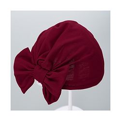 Babyhug Solid Headband with Bow Dark Red - Diameter 11 cm