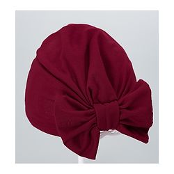 Babyhug Solid Headband with Bow Dark Red - Diameter 11 cm
