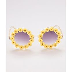 Babyhug Floral Design Sunglass Free Size - Yellow