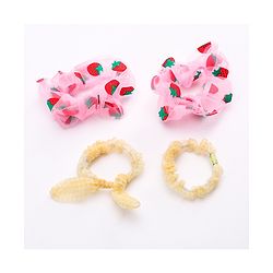 Babyhug Rubber Bands & Scrunchies Sets Pack Of 4 - Pink Yellow