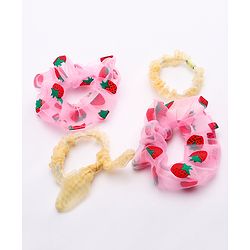 Babyhug Rubber Bands & Scrunchies Sets Pack Of 4 - Pink Yellow