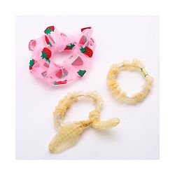 Babyhug Rubber Bands & Scrunchies Sets Pack Of 4 - Pink Yellow