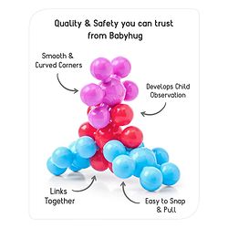 Babyhug Star Links Creative Activity Toy Improves Finger Dexterity Multicolor - 12 Colorful Pieces
