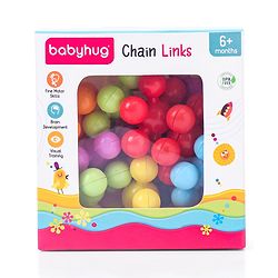 Babyhug Star Links Creative Activity Toy Improves Finger Dexterity Multicolor - 12 Colorful Pieces