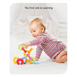 Babyhug Premium 12 pcs Chain Links Interlocking, Educational and Construction Colorful Toy| Improves Creativity And Helps Develop Hand Eye Coordination| Pre-School Toy| BIS Certified| 18 Months+