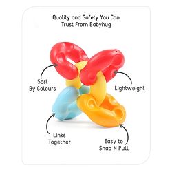 Babyhug Premium 12 pcs Chain Links Interlocking, Educational and Construction Colorful Toy| Improves Creativity And Helps Develop Hand Eye Coordination| Pre-School Toy| BIS Certified| 18 Months+