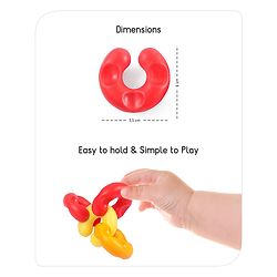 Babyhug Premium 12 pcs Chain Links Interlocking, Educational and Construction Colorful Toy| Improves Creativity And Helps Develop Hand Eye Coordination| Pre-School Toy| BIS Certified| 18 Months+