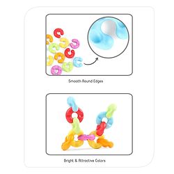 Babyhug Premium 12 pcs Chain Links Interlocking, Educational and Construction Colorful Toy| Improves Creativity And Helps Develop Hand Eye Coordination| Pre-School Toy| BIS Certified| 18 Months+