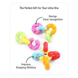 Babyhug Premium 12 pcs Chain Links Interlocking, Educational and Construction Colorful Toy| Improves Creativity And Helps Develop Hand Eye Coordination| Pre-School Toy| BIS Certified| 18 Months+