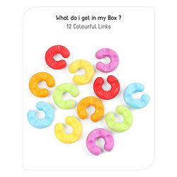 Babyhug Premium 12 pcs Chain Links Interlocking, Educational and Construction Colorful Toy| Improves Creativity And Helps Develop Hand Eye Coordination| Pre-School Toy| BIS Certified| 18 Months+