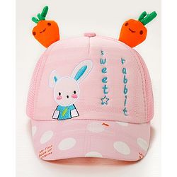 Babyhug Rabbit Embroidered Baseball Cap - Pink