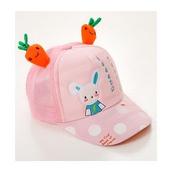 Babyhug Rabbit Embroidered Baseball Cap - Pink