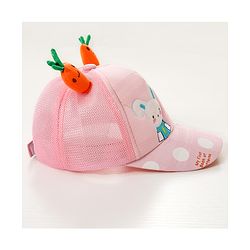 Babyhug Rabbit Embroidered Baseball Cap - Pink