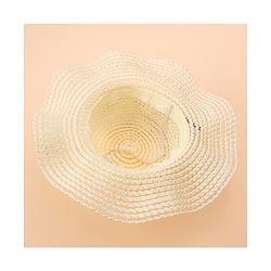 Babyhug Straw Hat With Flower Applique - Offwhite