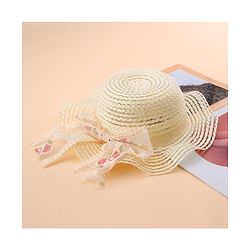 Babyhug Straw Hat With Bow - Cream