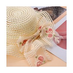 Babyhug Straw Hat With Bow - Cream