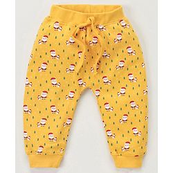 Babyhug Knit Full Length Santa Claus & Striped Diaper Pants Pack Of 3 - Multicolour