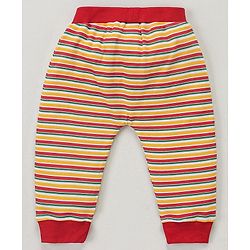 Babyhug Knit Full Length Santa Claus & Striped Diaper Pants Pack Of 3 - Multicolour