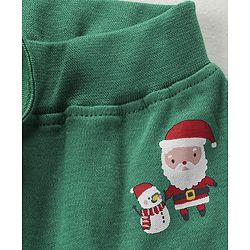 Babyhug Knit Full Length Santa Claus & Striped Diaper Pants Pack Of 3 - Multicolour