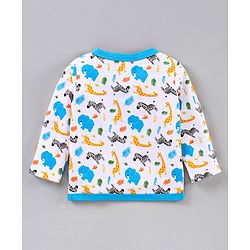 Babyhug Full Sleeves Vests Animal Print Pack of 3 - Multicolor
