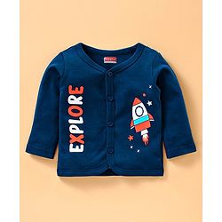 Babyhug Full Sleeves Vests Rocket Print Pack of 3 - Blue