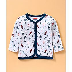 Babyhug Full Sleeves Vests Rocket Print Pack of 3 - Blue