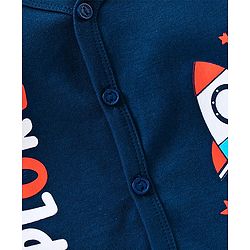 Babyhug Full Sleeves Vests Rocket Print Pack of 3 - Blue