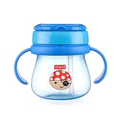Babyhug Swipey Straw Sipper With Handle Pirate Print  Blue - 250 ml