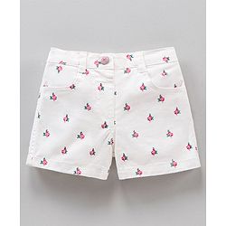 Babyhug Singlet Top & Shorts Floral Print - Pink White